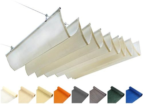 Tenda parasole retrattile per esterni, per pergola e gazebo, con tenda a rullo a forma di U, protezione solare e veranda da cortile