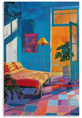YSAIHGYT David Hockney ArtArt Bilddruck, moderne Familienschlafzimmer-Dekoration, Posterdruck, Wohnzimmer, Ästhetik, Leinwand, Wand, Jugendliche, Mädchen, Schlafsaal, Dekoration, ungerahmt, 30 x 45 cm