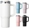 Homealexa Insulated Tumbler 900ml/30oz 304 Stainless Steel, Double Wall Vacuum Design with Leak-Proof Lid and Straw, Perfect for Cold & Iced Beverages White
