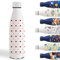 Gourde Isotherme, 500ml Gourde Enfant, Gourde Personnalisée avec Cœur, Gourde Sport Sans BPA, Double Paroi Isolante, Bouteille d'eau anti Fuite, Gourde Inox pour École, Bureau, Voyage, Sports, Blanc