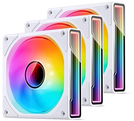 Jonsbo ZK-120W 120mm ARGB PWM Lüfter, 3er-Pack, Weiß – leise & stylisch, RGB, 2200 U/min