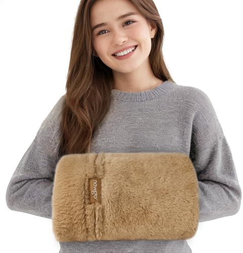 NEWGO Microwavable Heating Pad for Hand, Moist Heat Therapy Hand Warmer for Carpal Tunnel Relief, Arthritis Pain, 11.8 X 18.9 (Khaki)