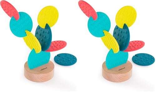 Miniland Cactus sensoriale nidificabile. Per bambini a partire da 12 mesi, realizzato con materiali sicuri. Collezione Feel to Learn (Confezione da 2)