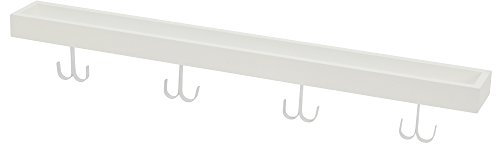 Duraline Wandregal Regal Fotohalter Bilderhalter Garderobenhaken, mit Haken | 80 x 9 x 4 cm | Weiss