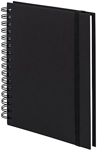 Rössler Papier 1875452701 - S.O.H.O. Wire-O Notizbuch mit Gummizug, DIN A5, 21,8 x 15,5 x 2 cm, 80 Blatt, Schwarz, 1 Stück