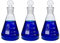 Huaou Scientific 250ml Erlenmeyer Conical Flask Set with Ground Glass Stopper, 3.3 Borosilicate Glass with Printed Graduation, Pack of 3