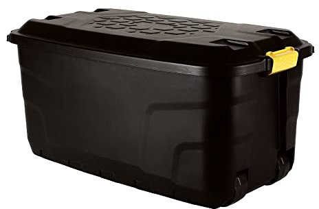 Heavy Duty Plastic Storage Box on Wheels - 145 L
