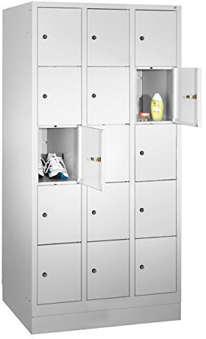 Sport-Tec Fächerschrank Schließfachschrank Spind Spindschrank Wertfachschrank, 15 Fächer