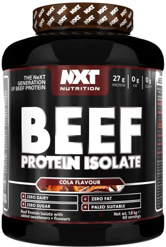 NXT Nutrition Beef Protein Isolate Powder - Protein Powder High in Natural Amino Acids - Paleo, Keto Friendly - Dairy and Gluten Free - Muscle Recovery | 1.8kg (Cola)