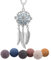 INFUSEU Aromatherapie Diffuser Schmuck Traumfänger, Duftstein Aroma Duftanhänger Kette Versilbert Feder Frauen Halskette Klassischen Anhänger Meditations Stimmungskette Lavastein