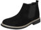 rismart Uomo Caviglia Alto Elastico Rotondo Dito del piede Scamosciato Stivali Chelsea SN010116(Nero,43 EU)
