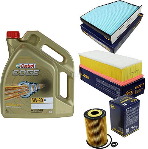 Filter Set Inspektionspaket 5 Liter Motoröl EDGE Titanium FST 5W-30 LL SCT Germany Innenraumfilter Luftfilter Ölfilter