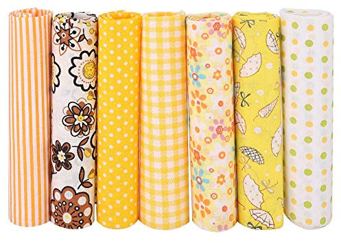 7 stücke Baumwolle Handwerk Stoff, 1% Baumwolle Verschiedene Muster Patchwork Stoff Batiks Nähen Scrapbooking Quilten Kunsthandwerk zum Nähen Handwerk Tuch DIY Brieftasche Kissenbezug(5 * 5cm)