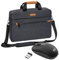 PEDEA Laptoptasche Elegance Pro Notebook-Tasche bis 15,6 Zoll (39,6 cm) Umhängetasche mit Schultergurt inkl. Schnurloser Maus, Grau