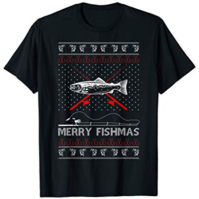Merry Fishmas Lustig Xmas Geschenk für Papa Angeln Liebhaber T-Shirt