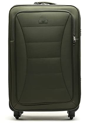 MISAKO Reisekoffer aus Stoff Große Koffer Leslie Grün Unisex - Halbstarrer, weicher, eleganter Koffer - 77 X 46 X 26 cm