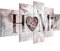 Runa Art - Bilder Home Vintage 200 x 100 cm 5 Teilig XXL Wanddekoration Design Grau 031551c