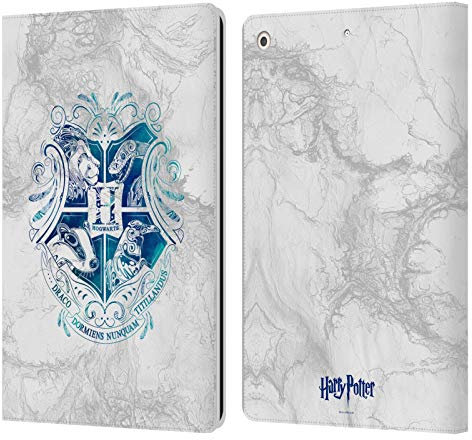 Head Case Designs Offizielle Harry Potter Hogwarts Aguamenti Deathly Hallows IX Leder-Wallet-Hülle Kompatibel mit Apple iPad 10.2 2019/2020/2021