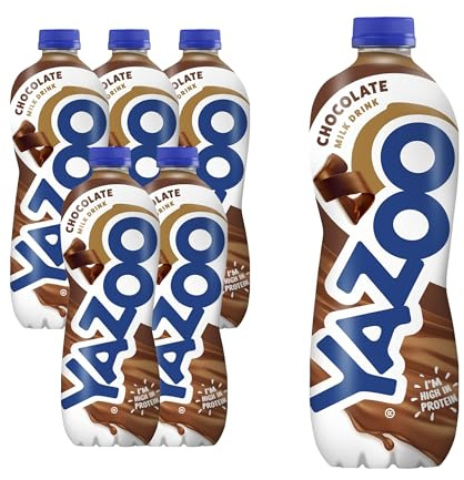 YAZOO Chocolate Milkshake Milk Drink, 1 Litre (Pack of 6) | Ready-To-Drink Flavoured Milk , High in Protein and Calcium, Lunchbox, School or Office