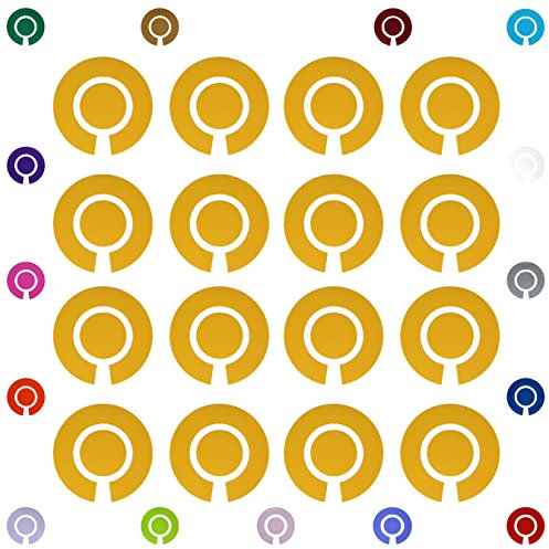 Acclaim Lawn Bowls Identification Stickers Markers Standard 5.5 cm Diameter 4 Full Sets Of 4 Self Adhesive Plain Colours (Yellow)
