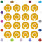 Acclaim Lawn Bowls Identification Stickers Markers Standard 5.5 cm Diameter 4 Full Sets Of 4 Self Adhesive Plain Colours (Yellow)