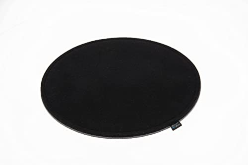 Filz-Sitzauflage - Stuhlauflage - Sitzkissen - Stuhlkissen - Auflage - rund - bi-Color - 2-lagig (D 40 cm, 140 schwarz)