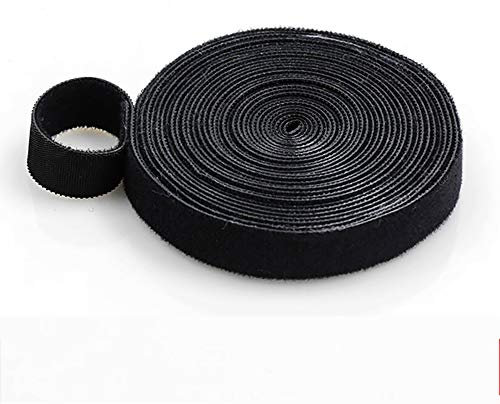 2CM x 3M Cable Ties Self Adhesive Tape Straps Strips Hook and Loop One-Wrap Cable Wraps for DIY Closing and Cable Organizer (Black)