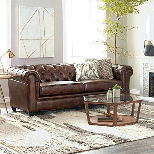 JVmoebel Chesterfield 3 Sitzer Polster Couch Antik Stil Leder Couchen Textil Stoff Sofa