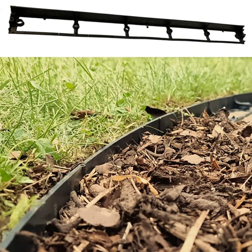 GARDENIX Rasenkante Beeteinfassung Beetumrandung Raseneinfassung Pflastersteine Mähkante + 3 Nägel pro Meter (Rasenkante Light 45 mm x 80 mm, 8 Meter)
