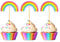 Unimall Global 24 Stück Regenbogen Form Cupcake Topper Picks Kuchen Dekor für Geburtstag Hochzeit Dekoration Mädchen Kinder Baby Shower Party Backen Dekoration, Mehrfarbig