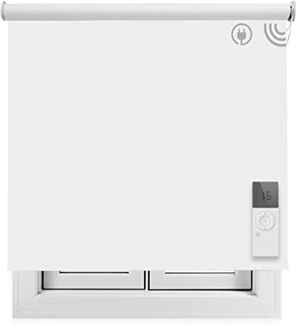Estor motorizado/Smart Roll Wi-Fi/Opaco y Térmico/Estor Enrollable Inteligente Elija su Medida aproximada y contactaremos para ajustarlo a Medida Color: Blanco. Medidas: 80cm x 220cm