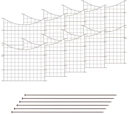 VERDOBA Teichzaun Gartenzaun Komplettset - Gartenzaun Metall 10 Zaunelemente - Metallzaun für den Garten, Gitterzaun Set Unterbogen Zaun Garten - Zaun für Hunde (10x Unterbogen, Braun - RAL 8014)