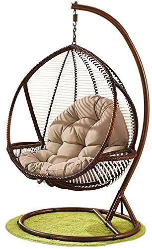 FGHSD Hängesesselkissen, Korbgeflecht Hängesessel Nest Hängematte Kissen, Garten Terrasse Rattan Schaukelstuhl Pad, Für Indoor Outdoor Patio Yard Garden Beach (B)