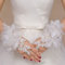 MoreChioce Fingerlose Hochzeitshandschuhe, Kurz Handschuhe Brauthandschuhe Strass Blumenhandschuhe Elegant Sommer Netzhandschuhe Damen Handschuhe Handgelenk Abendhandschuhe,Weiß