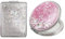 WACH AUF 2 Stücke TaschenspiegelKlappbar mit Vergrößerung, 2-Fache Vergrößerung Tragbarer Schminkspiegel Klappspiegel, Doppelseitig, Runde, Quadratische (Silber, Rosa)