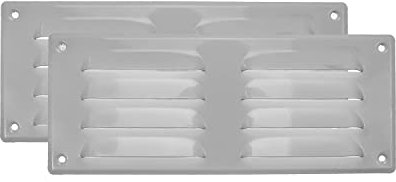 Vent Systems 260x105mm Weiß, 2 Stück, Lüftungsgitter mit Insektengitter. HLK-, Heizungs-, Kühlungs- und Lüftungsanwendungen. Innen- und Außenentlüftungsabdeckung.