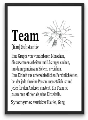 PURESIZE Büro Wanddeko Din A3 (ohne Rahmen), Chefin Geschenk Arbeit, Team Bild, Chef Geburtstag, Bürobedarf, Kollegen, Abschied, Danke, Dankesgeschenk