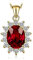 JewelryPalace Oval 2.5ct Echt Garnet Prinzessin Diana Kate Middleton Kette Anhänger, Schmuck Set Rot, Halsketten Damen Silber 925 Collier Edelstein Mädchen, Ketten für Frauen Geschenk Vergoldet 45 Cm