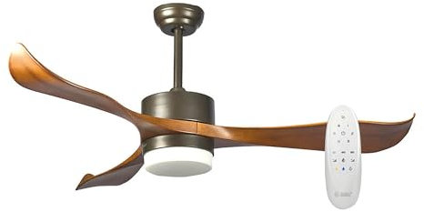 gsc evolution Ventilatore da soffitto Kota con luce CCT orientabile e comando Ø132 3 pale DC Café