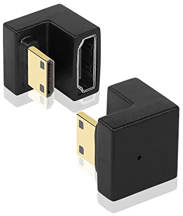 GINTOOYUN U Form Mini HDMI zu HDMI Adapter 8K Mini HDMI Stecker zu 180 Grad HDMI Buchse Verlängerungsadapter für Kamera,Laptop,Tablet,HDTV,Projektor 2 PCS(UP) (U-förmig abwärts)