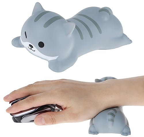 Cute Wrist Rest Mouse Pad Small Cat Wrist Rest Ergonomic Mousepad Soft Memory Foam Wrist Support Desk Mat for Computer Laptop Keyboard
