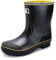 Jesindr Stivali Gomma Uomo, Pioggia Antiscivolo Adulto Antinfortunistica Stivali, Leggere Comodeda Esterno Scarpe da Giardino, Nero Giallo Nessun Cordoncino, 42 EU