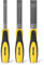 HURRICANE 3 Pieces Combination Wood Chisel & Wood Rasp File Set, Wood Chuck, Coarse Wood Rasp Chisel, with Metal Striking End Cap, Includes: 1/2 inch, 3/4 inch, 1 inch Width