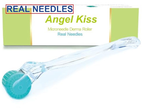 Angel Kiss Derma Roller Echte Nadeln 1,0 mm – 192 Edelstahl Individuelle Mikronadel Microneedling Micro Needling für Gesicht Körper Bart Haarwachstum