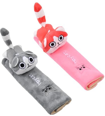 Natuce Autositze Gurtpolster, 2 Stück Auto Sicherheitsgurt Schulterpolster, Polsterung für Sitzgurt Im Auto, Sicherheitsgurtpolster, für Mehr Komfort Auf Der Reise (Grau & Rosa)