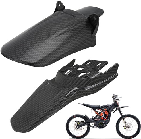 Dirt Bike Fender,Motorcycle Rear Mudguards for Surron Light Bee S/X | Carbon Fiber Pattern,Back Fender Mud Guards Protector,Electric Dirt Bike,for Sur ron,Surron Accessories,Rear Mudguards Kit