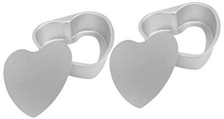 MAGICLULU 2 Pièces Moule À Gâteau Coeur Plateaux À Gâteaux Coeur Moule À Flan Lèchefrite Pour Four Moule À Gâteau Coeur Cuisson De Gâteau Anneaux À Gâteau Plaque De Cuisson Coeur Mini