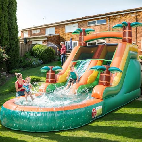 Inflatable Bouncy Castle for Adults Kids 21x9x12 FT PVC Bounce House with Big Slide & Climbing Wall,Inflatable Bouncing Castle Water Park with 1100W Blower for Backyard Outdoor Playground