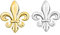 2 Stück Brosche Lilie Silber und Gold | Klassische Brosche | Anstecker Farbe Silber und Gold | Geschenk Anstecknadel Damen oder Herren | Anstecknadel Frankreich Patriote, mm, Metall, Nein