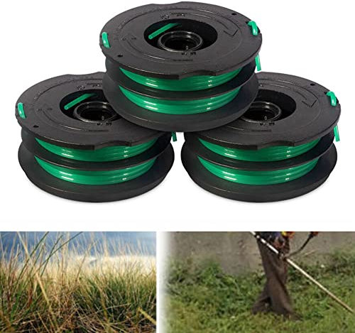 GeRRiT Rasenmäherspulen und Spulenkappe, 3 Stück Rasenmäherspulen und Spulenkappe, geeignet für Black & Decker DF-080 RC-080-P Spule 080 Rasentrimmer GH1000 GH1100